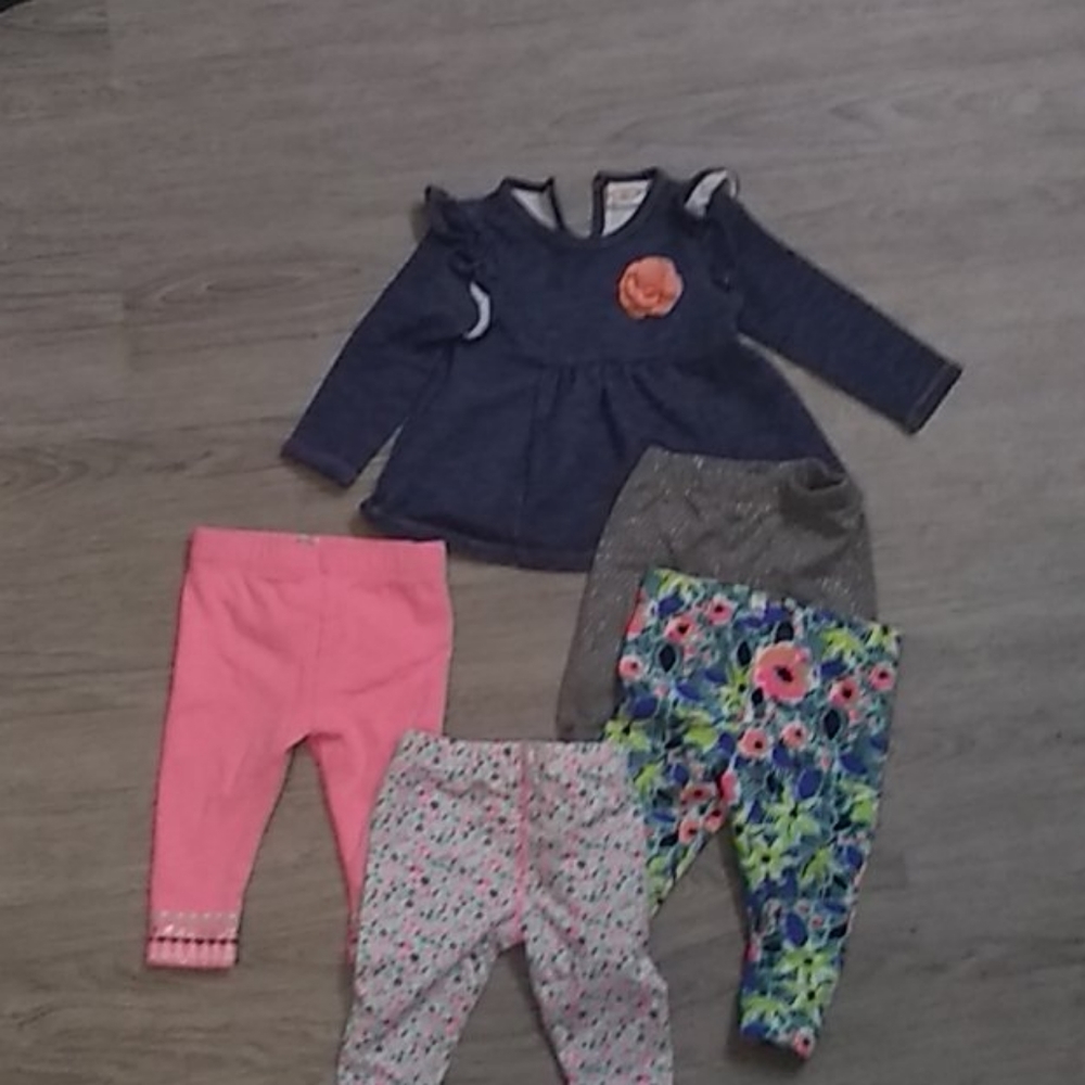 Dress lot with leggings 1 dress 4 of leggings